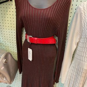 Burgundy sweater dress